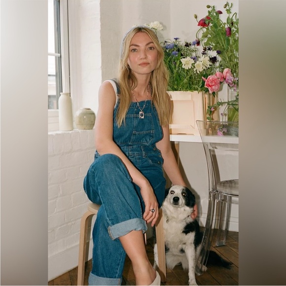 Free People Ziggy Denim Overalls in Sapphire Blue XL - Picture 6 of 8